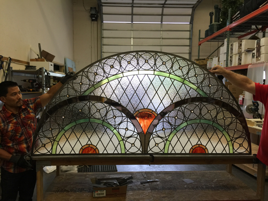 temple stained glass transom austin
